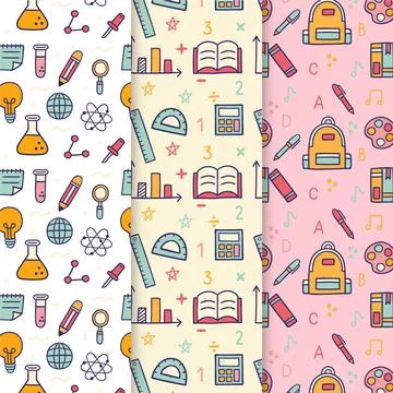 Back to school event pattern pack Illustrazione stock