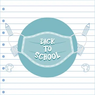 Back to school face mask. Vector Stock Illustration