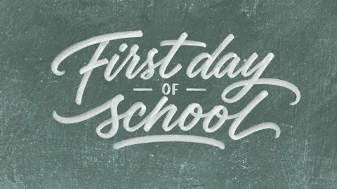 Back To School: First Day of School Chalkboard Lettering Animation Video stock 347530680