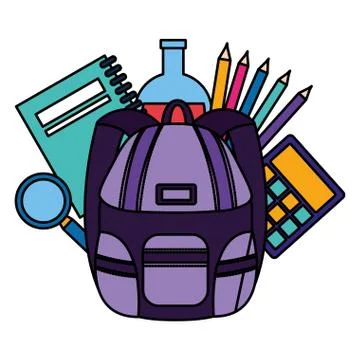 Back to school flat design Stock Illustration