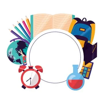 Back to school flat design Stock Illustration