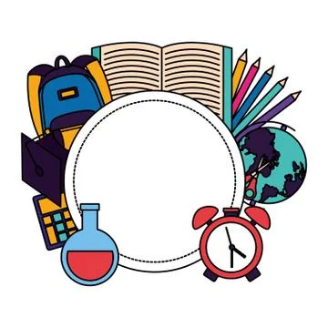 Back to school flat design Stock Illustration