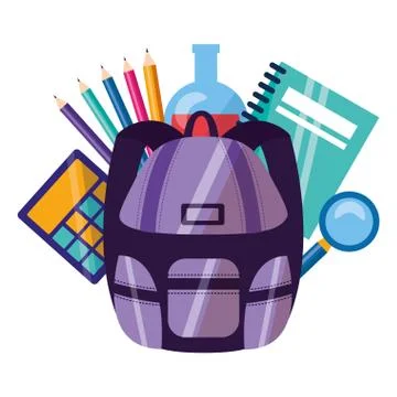 Back to school flat design Illustrazione stock