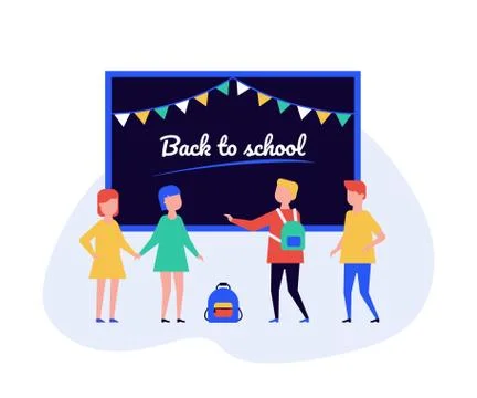 Back to school - flat design style illustration Stock Illustration