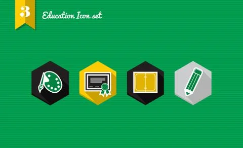 Back to school flat icons set collection Ilustración de archivo
