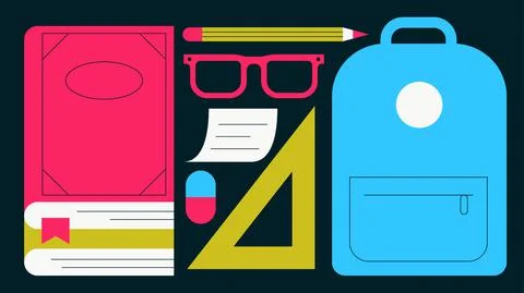 Back To School Flat Illustration Stock Illustration