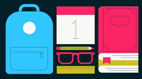Back To School Flat Illustration Stock Illustration
