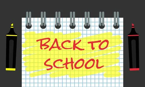 Back to school, flat style vector illustration Stock Illustration