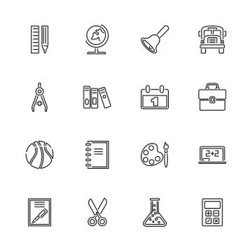 Back to School - Flat Vector Icons Stock Illustration