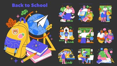 Back To School. Flat Vector Illustration Stock Illustration