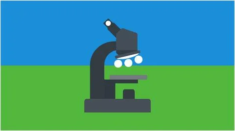 Back to School Flat vector illustration of a scientific microscope for labo.. Stock Illustration