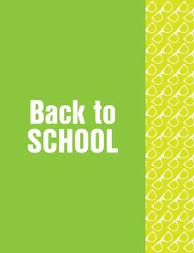 Back to school flyer with hipster design Stock Illustration