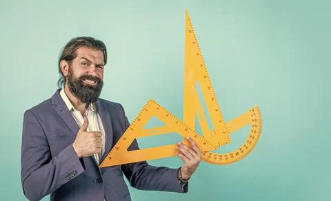 Back to school. formal education. knowledge day. mature bearded teacher use math 写真素材