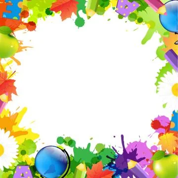 Back to school frame Stock Illustration