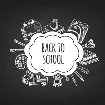 Back to school frame vector design Stock Illustration