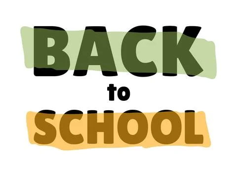 Back school funky cute retro design. Lettering Back to school. Groovy eleme.. Stock Illustration