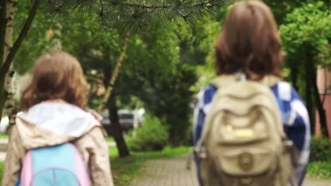 Back to school. Games for younger schoolchildren. Children's friendship, catch Stock Footage 77842850