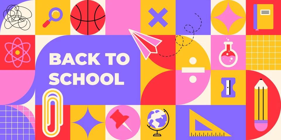 Back to school geometric pattern イラスト素材