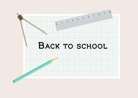 Back to school with geometry tools Stock Illustration