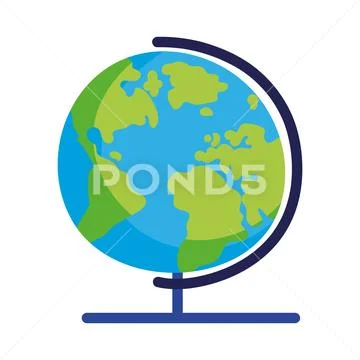 Back to school globe geography map world icon Stock Illustrationen