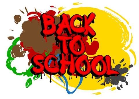 Back to School Graffiti tag. Abstract modern street art decoration performe.. Stock Illustration