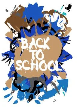 Back to School Graffiti tag. Abstract modern street art decoration performe.. Stock Illustration