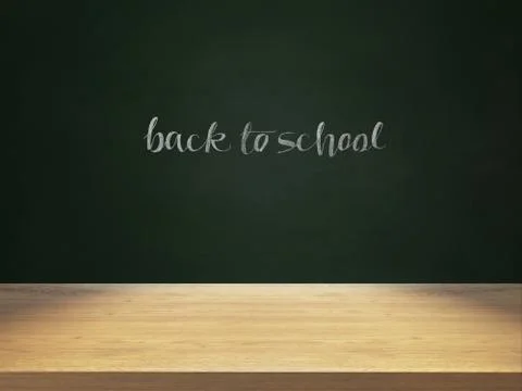 Back to school green blackboard background Stock Illustration
