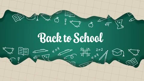 Back to School greeting with hand-drawn doodles.Vector illustration. 스톡 일러스트