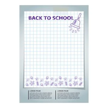 Back to school grey poster Stock-Illustration