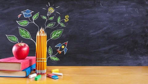 Back To School - Grow Tree Of Knowledge - Inspiration And Achievement Concept Stock Photos