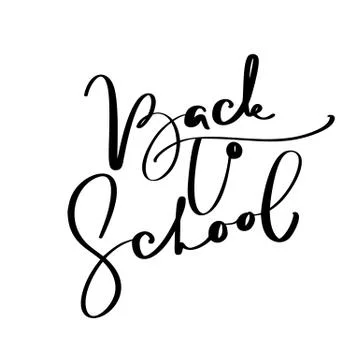 Back to school hand brush calligraphy lettering text. Education inspiration Stock Illustration