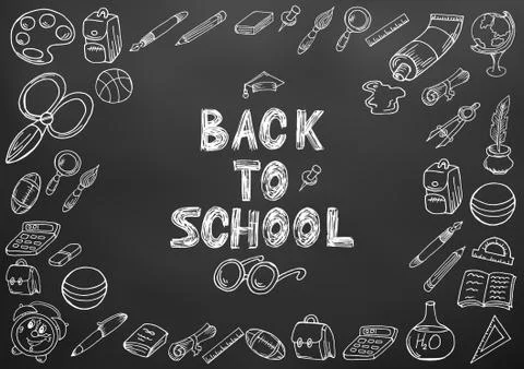 Back to school. Hand drawing Stock Illustration