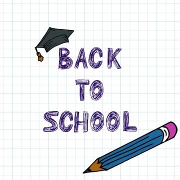 Back to school. Hand drawing Illustrazione stock