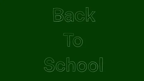 Back to School Hand Drawn Doodle Animation | Green Screen School Clipart Stock Footage 314506384