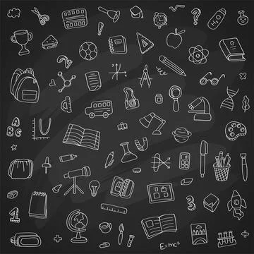Back to School hand drawn doodles vector illustration. Stock Illustration