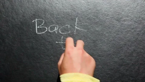 Back to school, hand write words on blackboard with chalk 動画素材 93558518