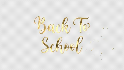 Back To School Handwritten modern text calligraphy animation with gold silver Stock Footage 313843697