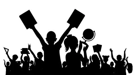 Back to school. Happy school children or first graders with books, globe, e.. Stock Illustration