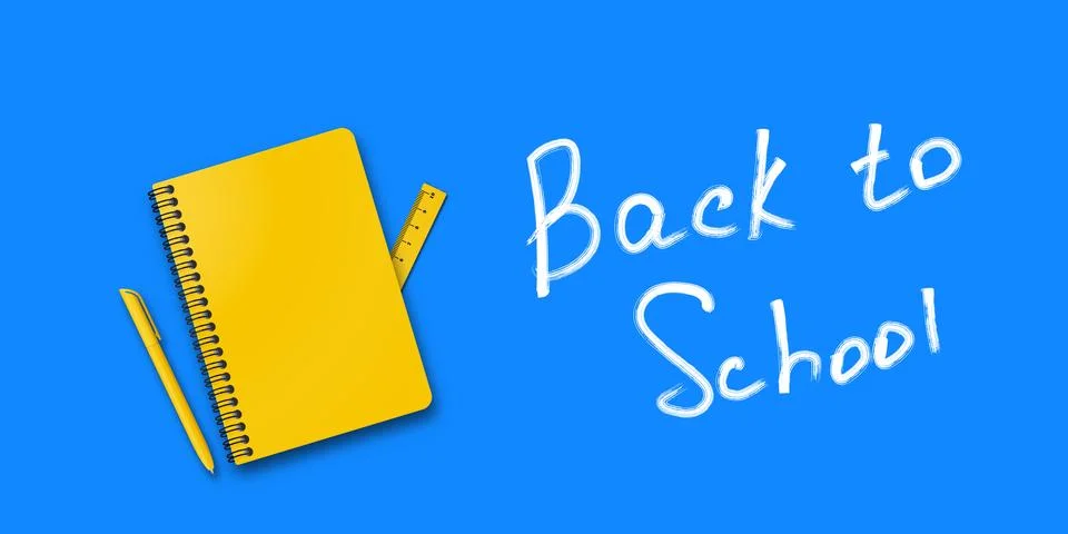 Back to school. Holiday for students. Small handwritten text back to school.  Stock Illustration