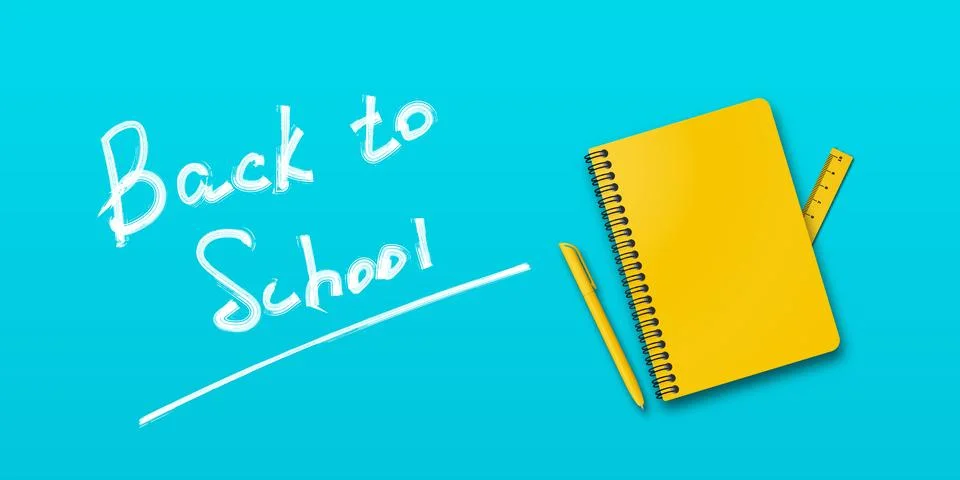 Back to school. Holiday for students. Vector banner concept with notebook and Stock Illustration