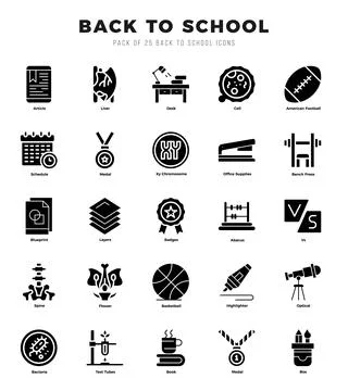 Back To School Icon Bundle 25 Icons for Websites and Apps Stock Illustration