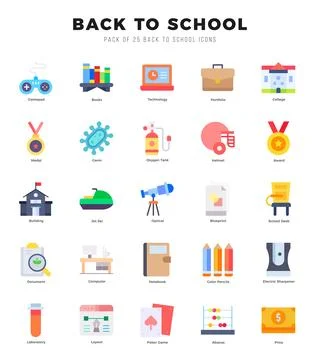 Back To School Icon Bundle 25 Icons for Websites and Apps Ilustración de archivo