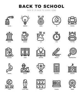 Back To School Icon Bundle 25 Icons for Websites and Apps Ilustración de archivo