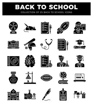 Back to school icon collection with education and science symbols. 스톡 일러스트