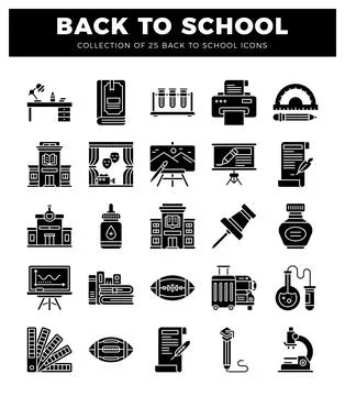 Back to school icon collection for education and learning. Ilustración de archivo