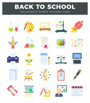 Back to School Icon Collection for Education and Learning Stock Illustration