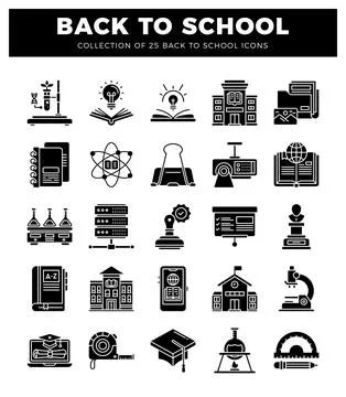 Back to School icon collection for education and learning. graphic design e.. Ilustración de archivo