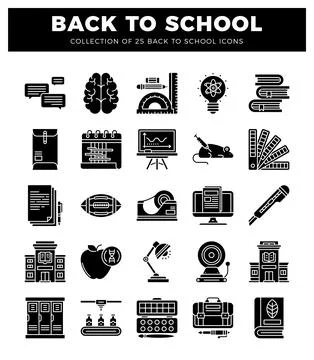 Back to school icon collection for educational and learning themes Stock Illustration