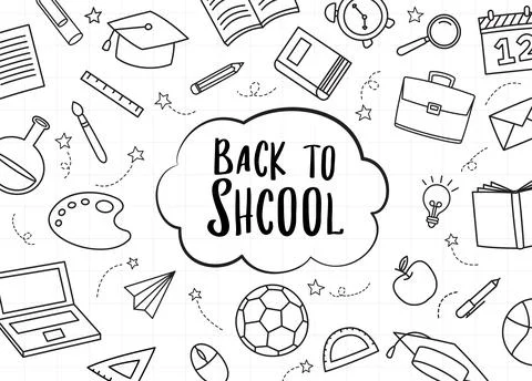 Back to school icon set doodle style. Education hand drawn objects and symb.. Stock Illustration