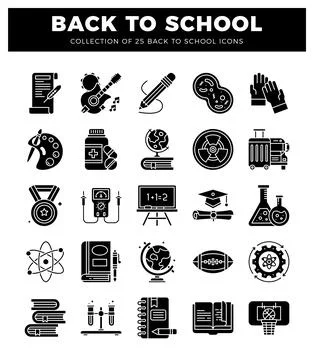 Back to school icon set for education and learning projects. 스톡 일러스트